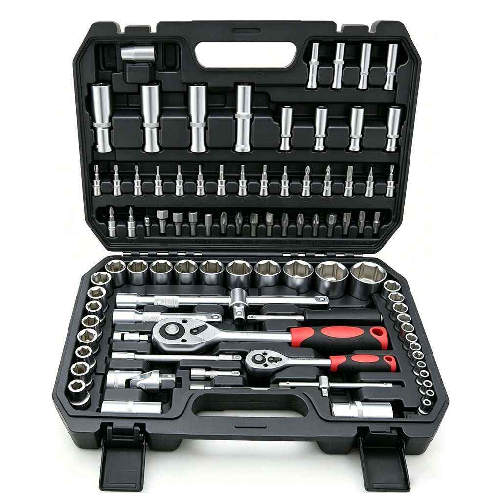 94 Pièces 1 2 & 1 4 Ensemble de prises de commande de visseuse Kit d'outil de clé de Bits