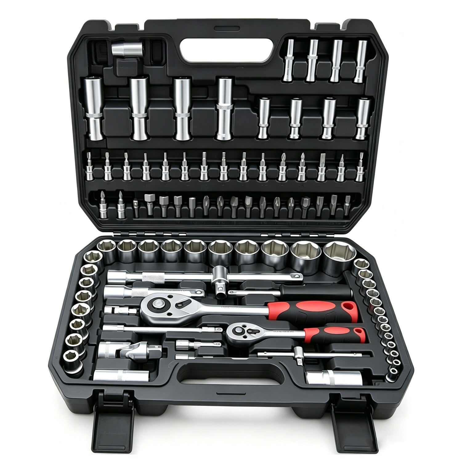 94 Pièces 1 2 & 1 4 Ensemble de prises de commande de visseuse Kit d'outil de clé de Bits