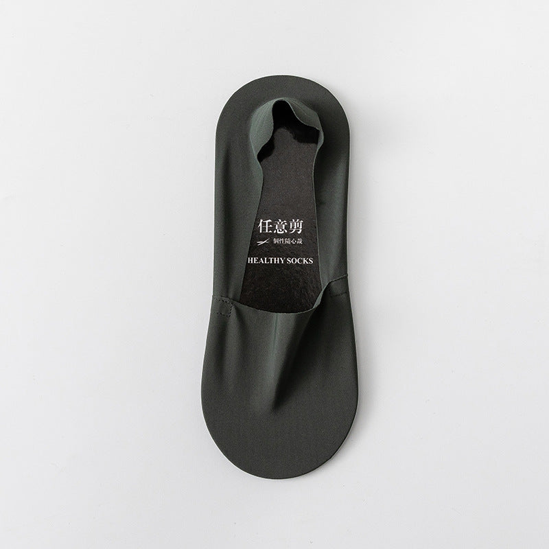 Chaussettes Bouche peu profonde Invisible sans couture Basse coupe Coton pur Fond Silk Ice