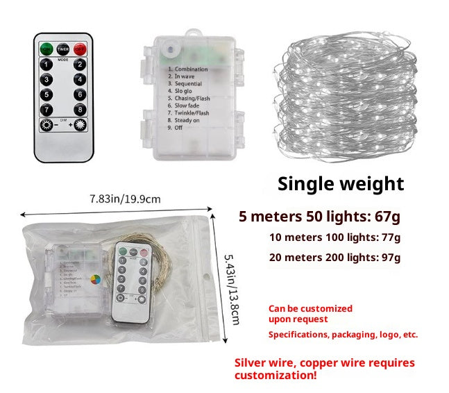 Chambre à distance étanche Année lumière extérieur Batterie Box Rideau lumineux jours fériés