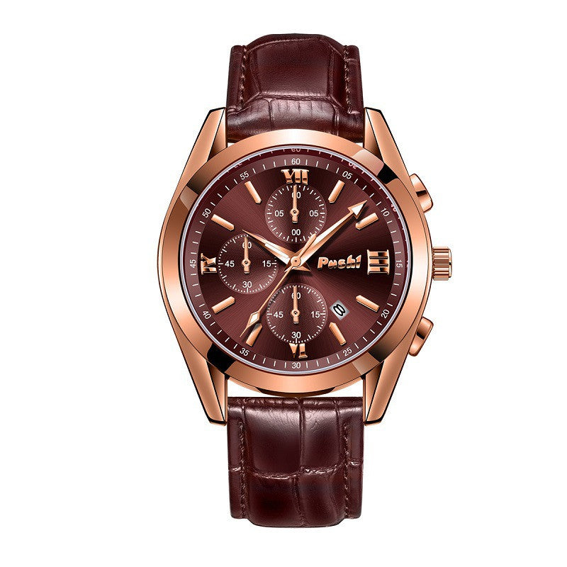 Montre Quartz Montre haute de gamme en cuir véritable montre imperméable pour hommes
