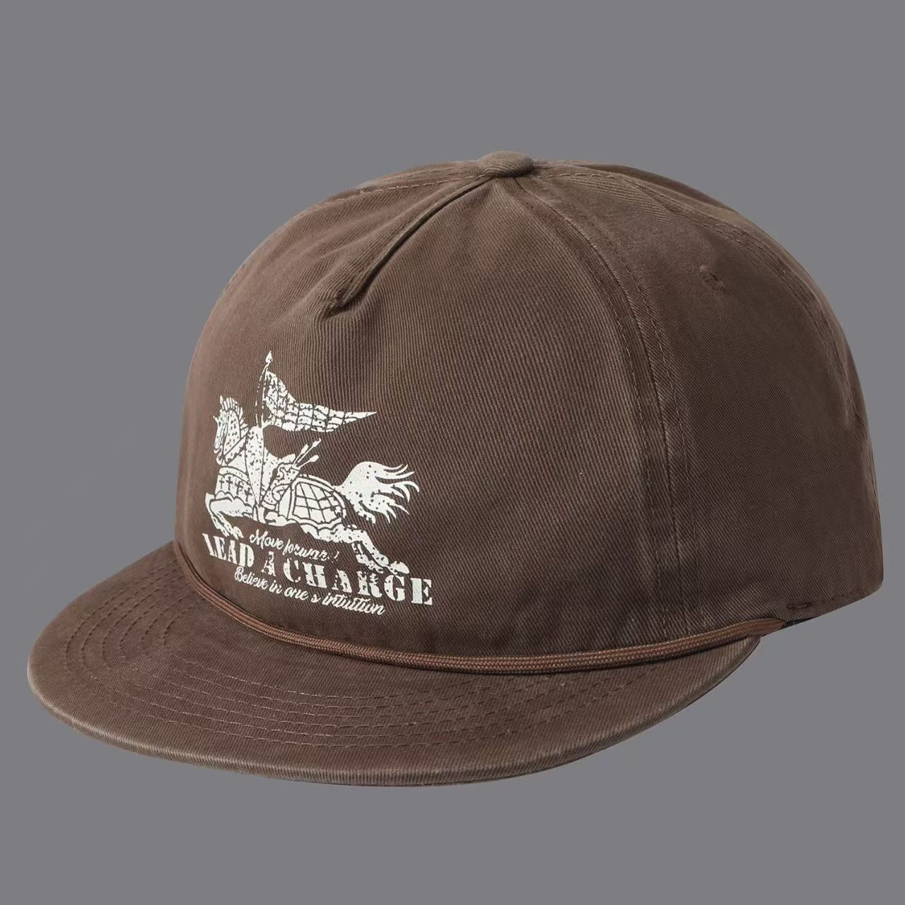 Drapeau imprimé Warhorse avec bande à lettres et bouchon plat de baseball Brim