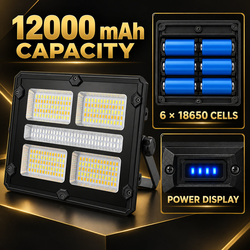 Affichage de batterie rechargeable alimenté par le solaire Type C LED Lumière de déluge W885 3 Mouvement variable S