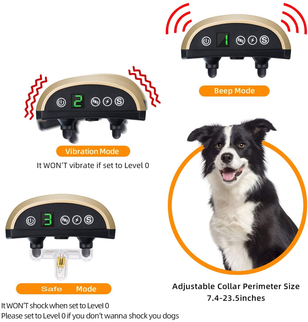 Appareil électronique d'entraînement pour chiens avec collier électrique de choc et écran