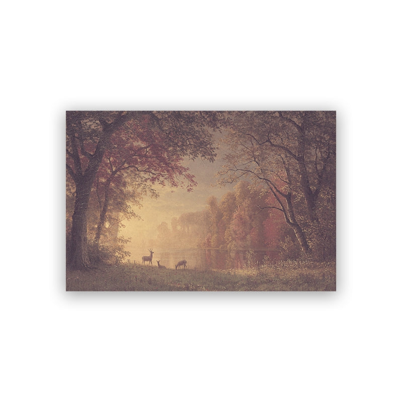 Automne Arbres Paysage Peinture à l'huile Affiche Toile Salon Décoration