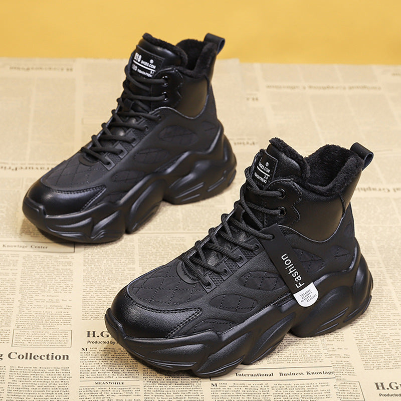 Femmes Mode Casual Velvet Intérieur Chaussures Hautes