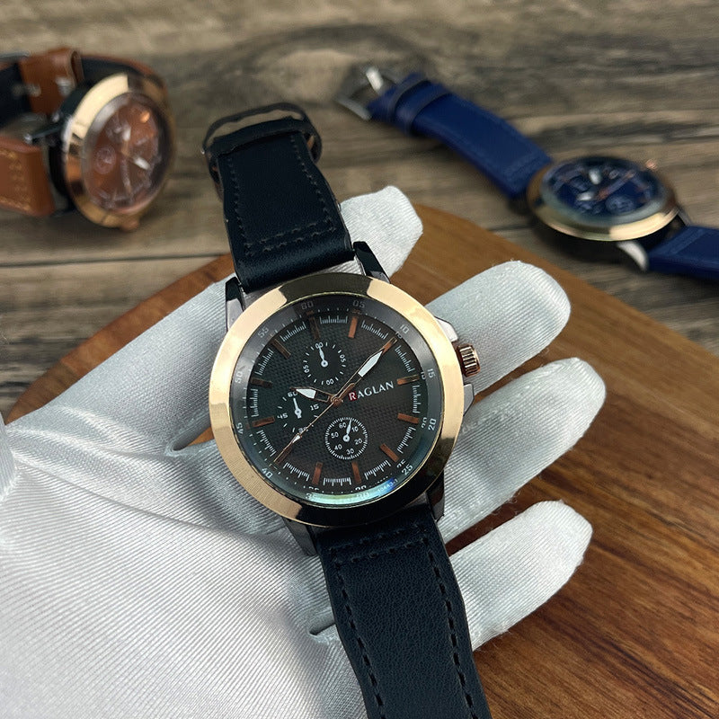 Montre homme de style rétro à trois yeux