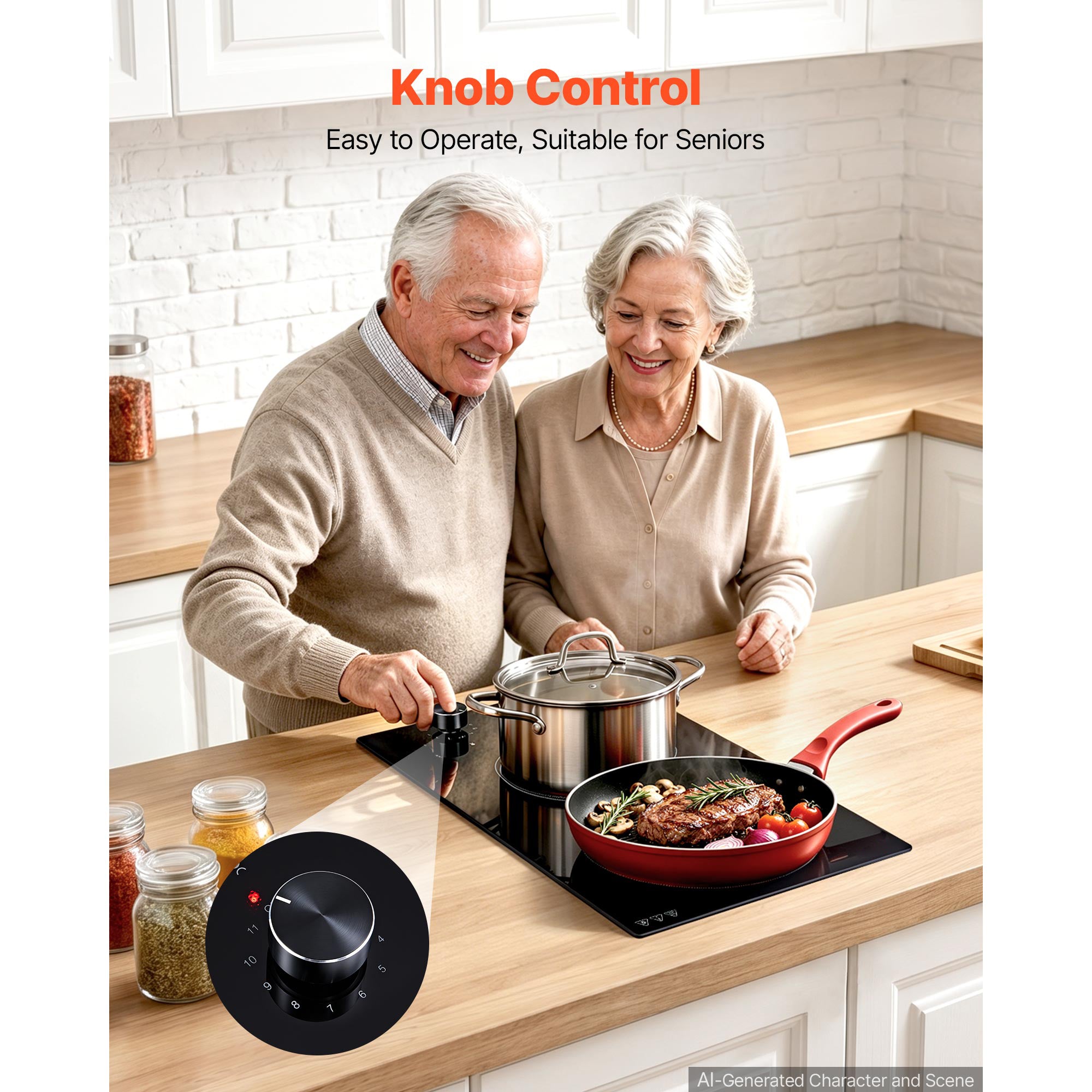 Cuisinière électrique 12in 2 brûleurs Poêle portable Top 1800W 120V Plug In