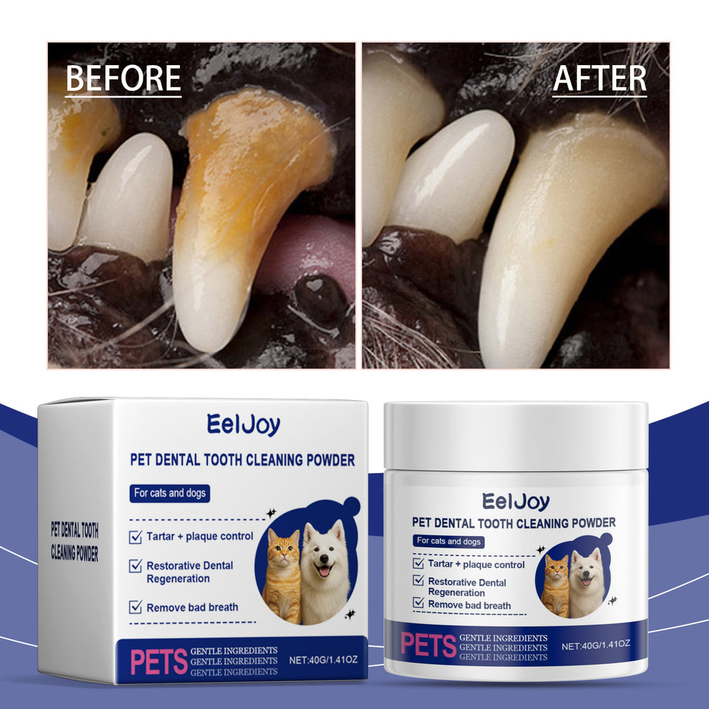 Poudre de nettoyage des dents des animaux de compagnie