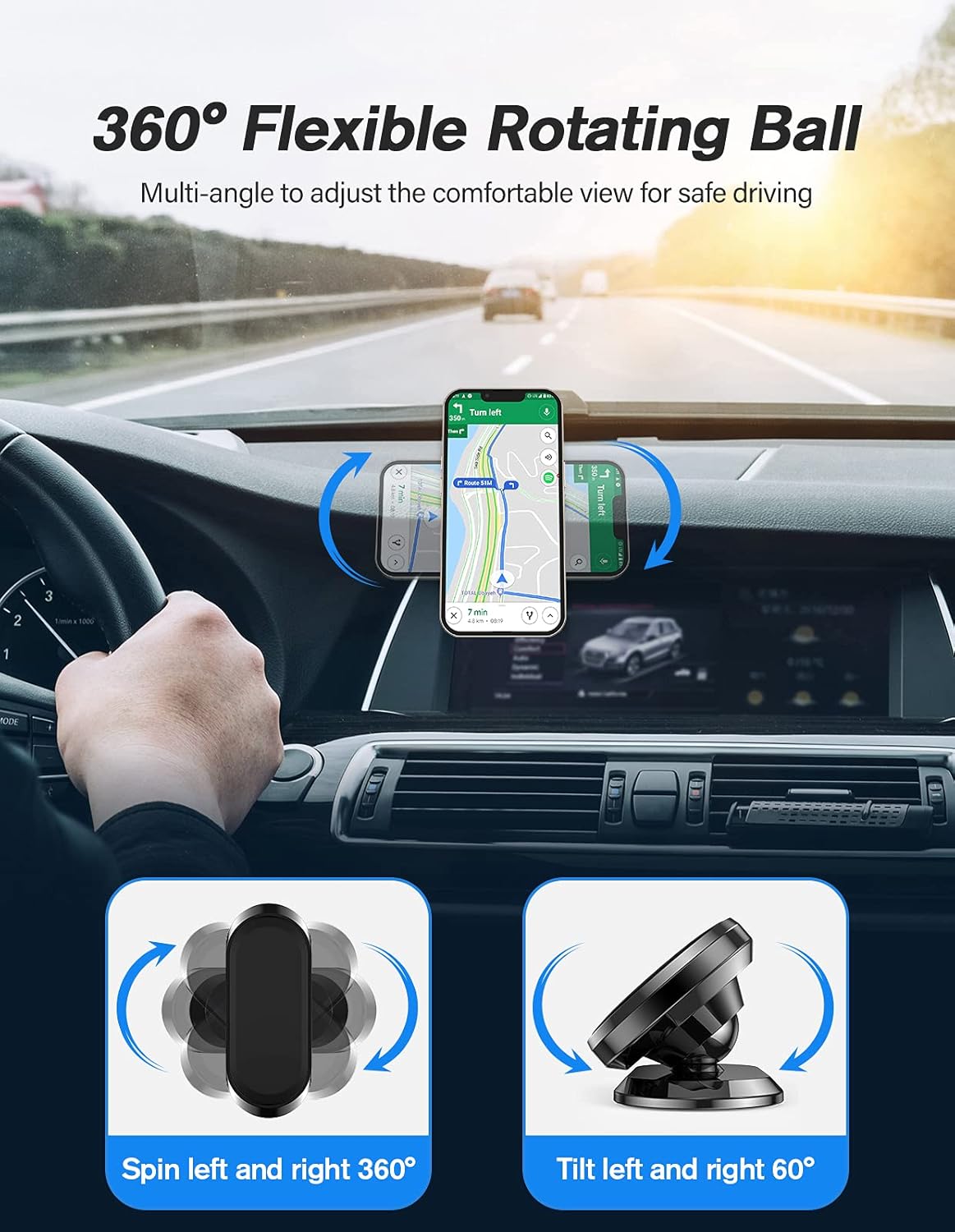 2 Pack Strong Magnetic Car Phone Holder Powerful Magnet Upgrade 360 Degree