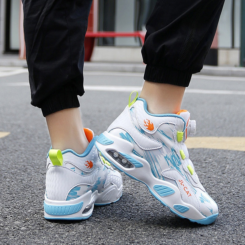 Chaussures de course au bouton de basket-ball en coussin