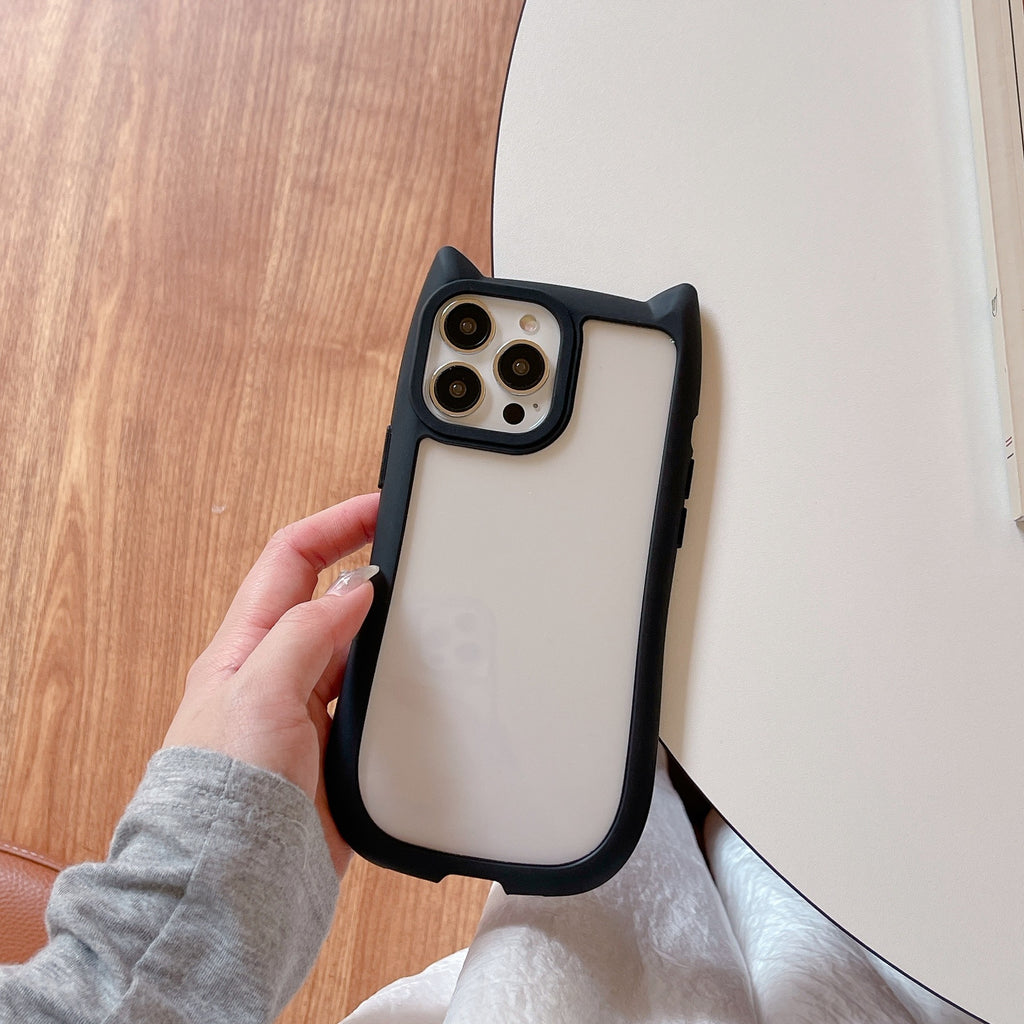 Acrylique haute version Cat oreilles téléphone Case