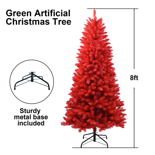 5FT Arbre de Noël rouge – Pure Arbre de PVC rouge avec 624 conseils