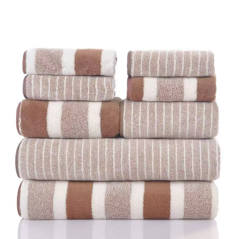 Toile de corail Double face Épaisseur 8 pièces Ensemble Serviettes Écharpe carrée
