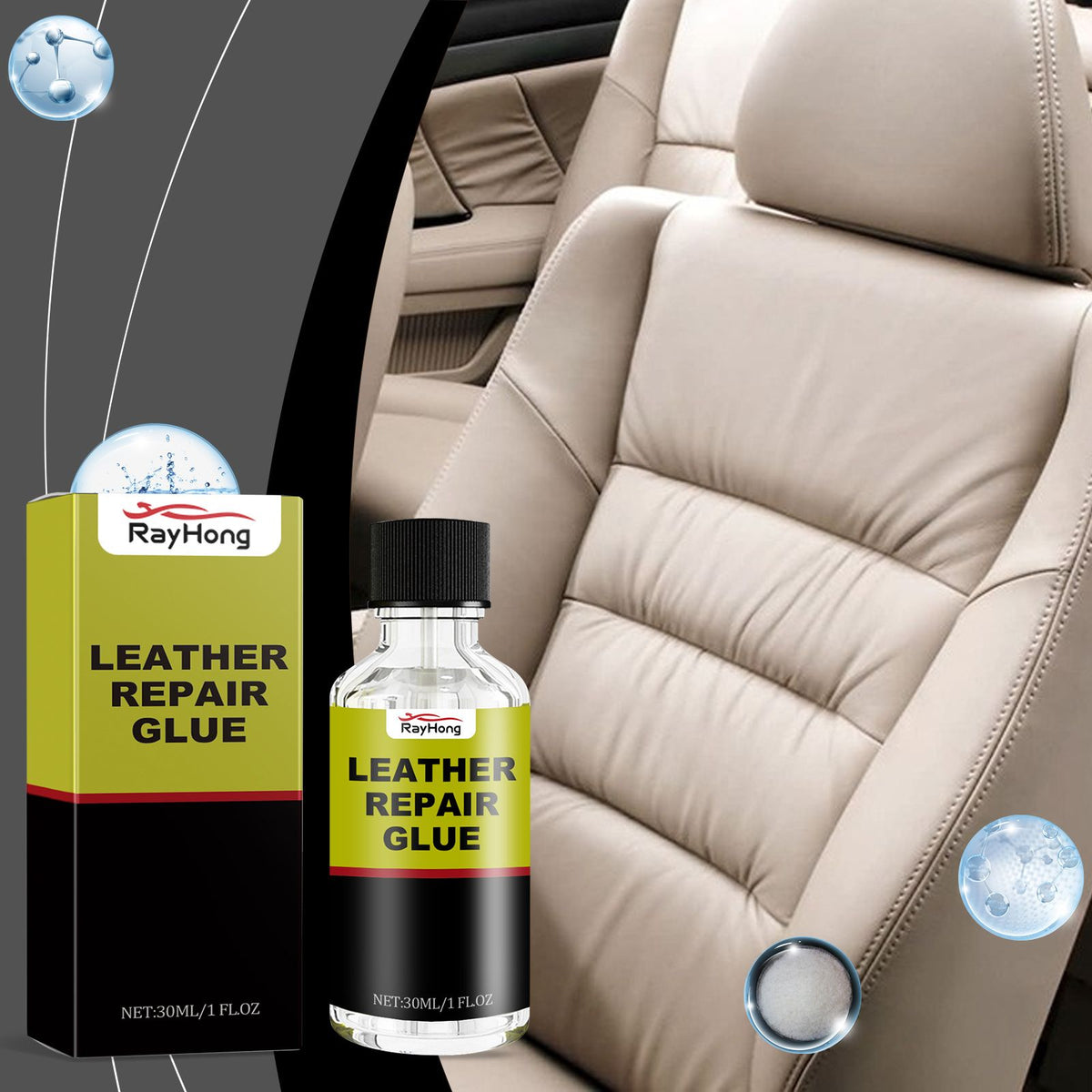 RAYHONG Colle de réparation en cuir automobile