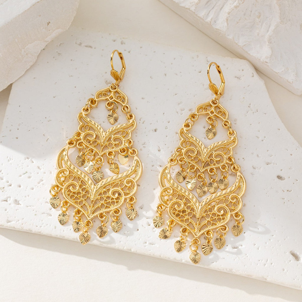 Boucles d'oreilles du Moyen-Orient plaquées or