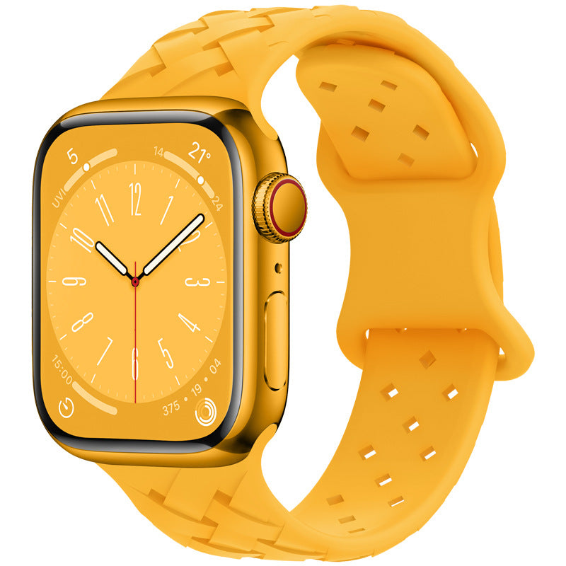 Bamboo Plaid Dentelle Solide Silicone Sports Apple Bracelet