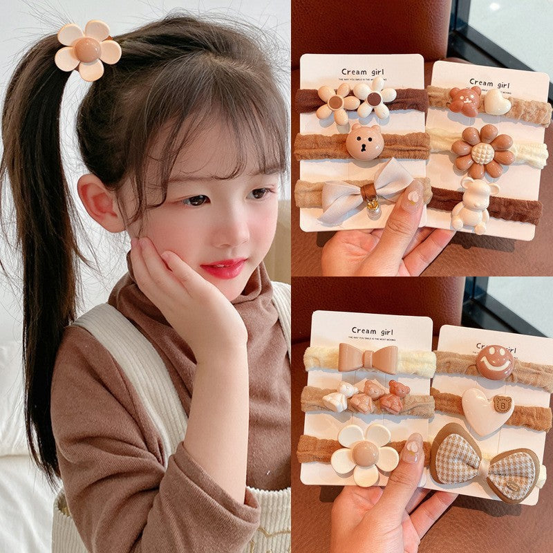 Lait Coffee-colored Little Bear Tie pour les filles doux sur les cheveux