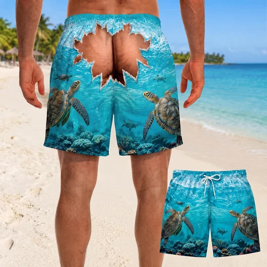 Vacances d'été Casual 3D Caricature-Imprimer Short de plage