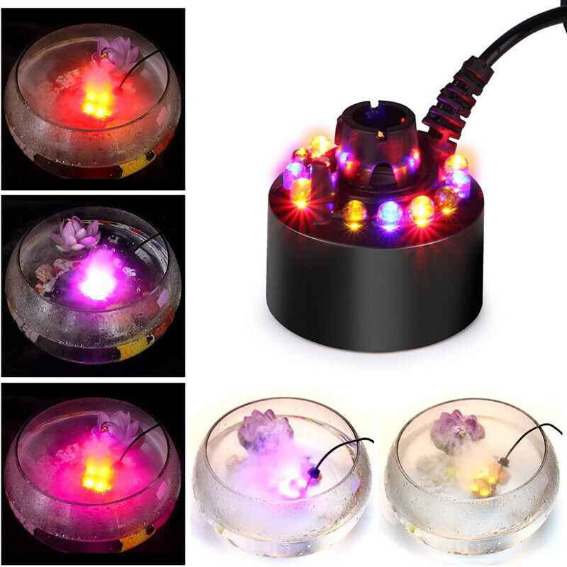 12 LED Ultrasonic Mist Maker Fogger Fontaine d'eau Pond Atomiseur Humidificateur d'air