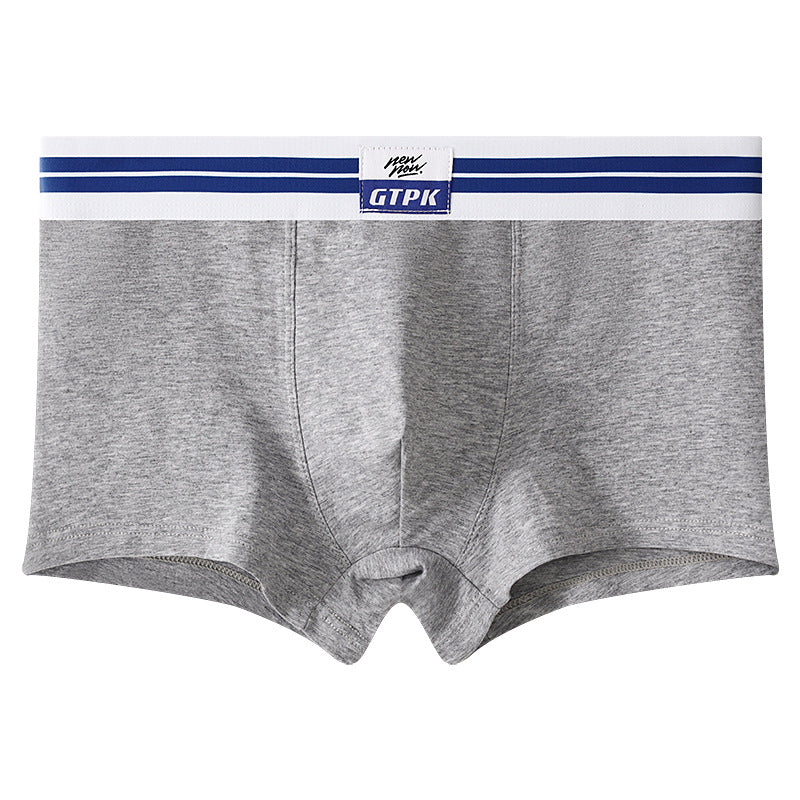 Sous-vêtements pour hommes Pure Color Cotton Sous-vêtements de taille moyenne