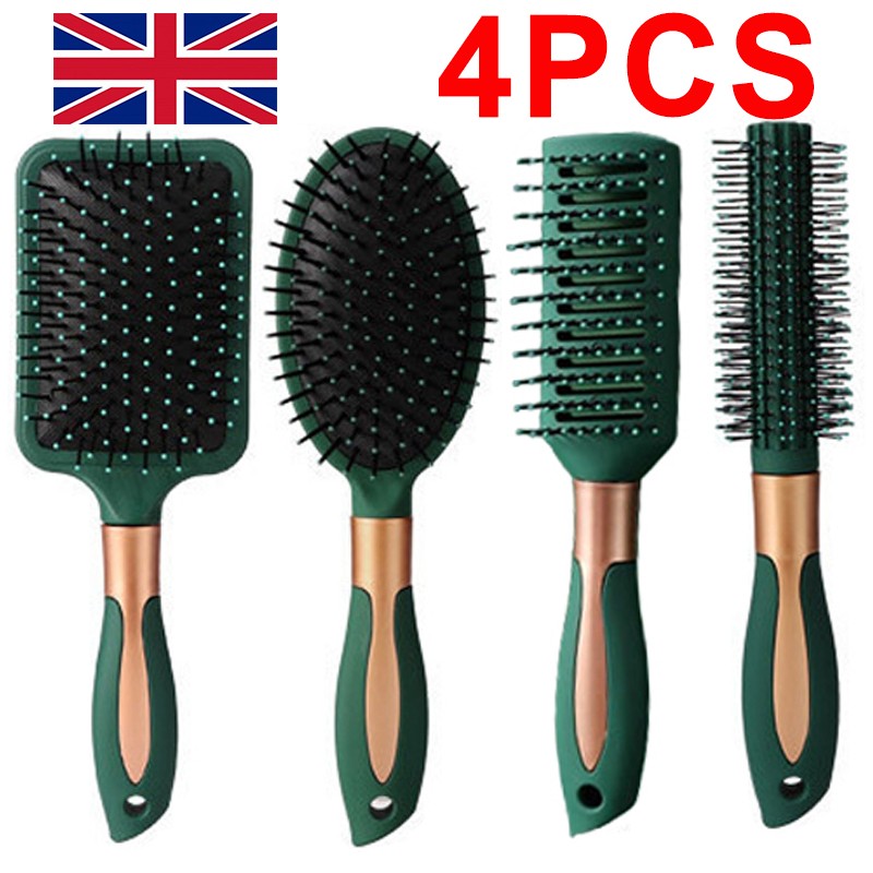 Ensemble de brosse à cheveux 4pcs pour les femmes Salon professionnel de coiffure Peigne massage brosse à cheveux