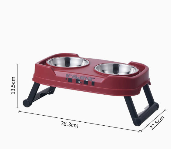 Bol d'alimentation en acier inoxydable pliable à double bol