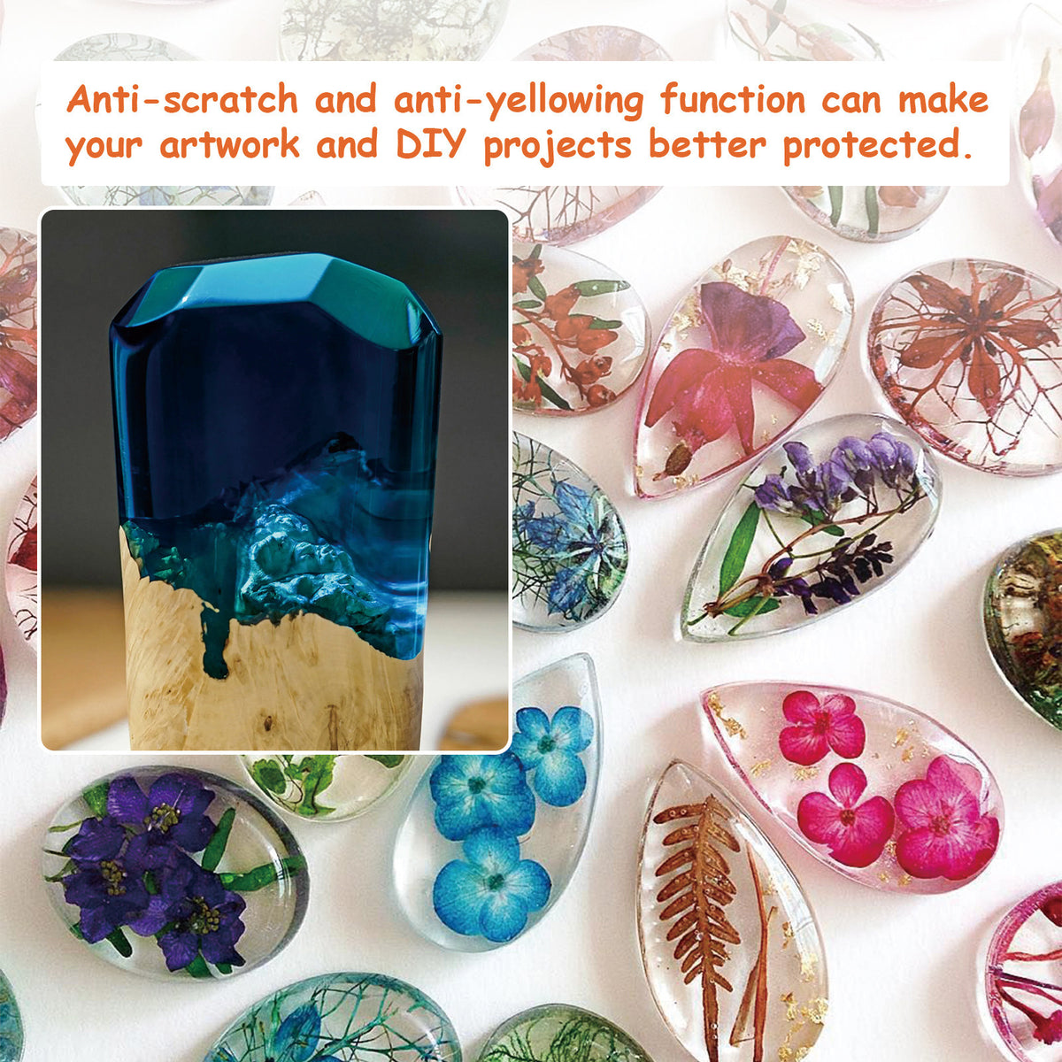 Dowmoo Cristal Ab Colle de résine bricolage artisanale haute transparence colle de cristal Quick-Dryi
