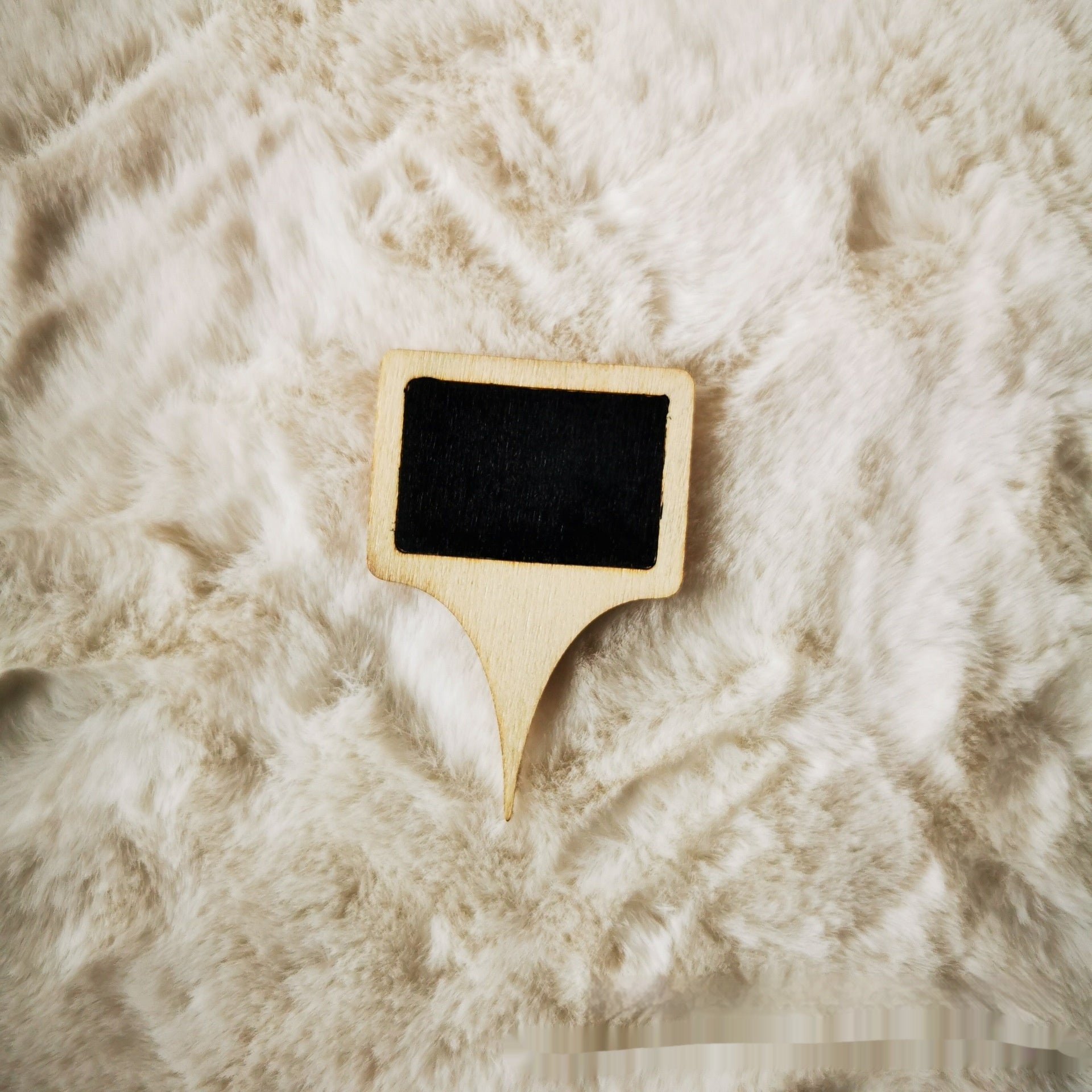 Petite planche noire en bois Cake Insert Cheese Price Tag Square Wood Piece Insert