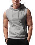 Tank pour hommes haut à capuche sans manches Loose Solid Color Pocket Fitness entraînement musculaire