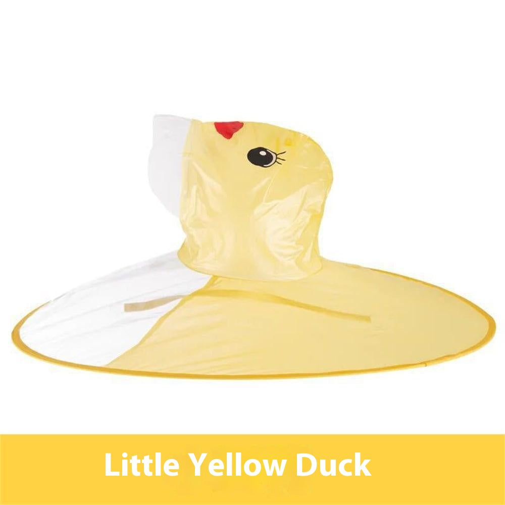 Petit canard jaune Saucer volant Enfants imperméable Caricature Poncho