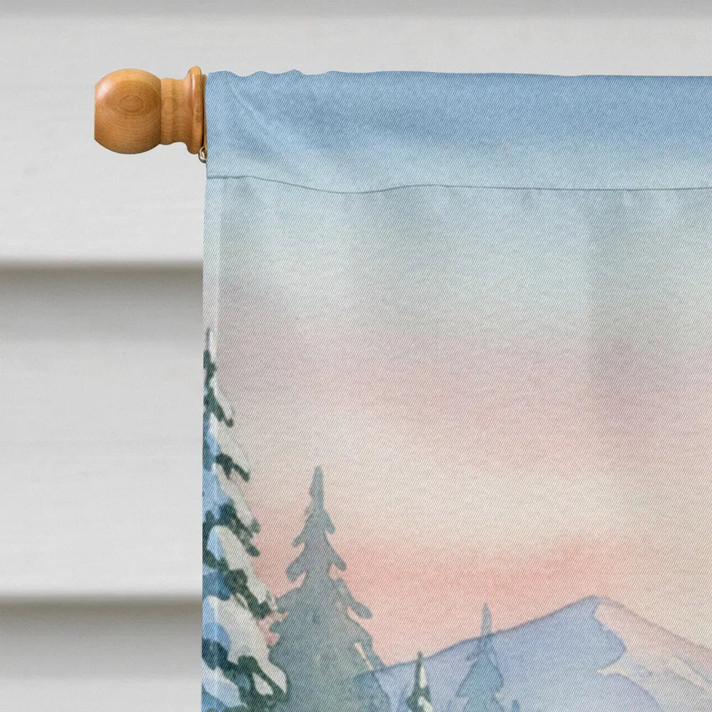 Père Noël Pêche sur la glace sur le lac Maison de Noël Drapeau Grande Manche Porc Pole Decorativ