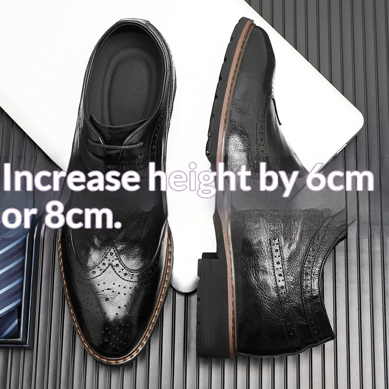 Bullock Homme 8cm Chaussures Derby en hausse de hauteur en style britannique
