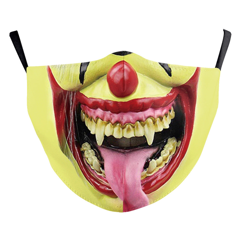 Impression numérique Clown Halloween Funny Horror Double couche Masque de poussière