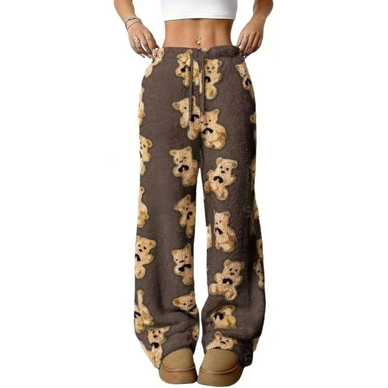 Pantalon large-jambe imprimé à l'épaisseur à l'épaisseur chic