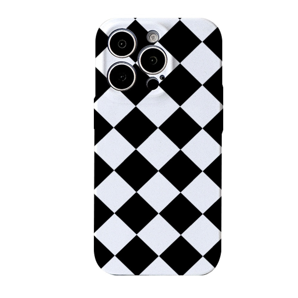 Cas de diamant minimaliste noir et blanc avec découpes de précision