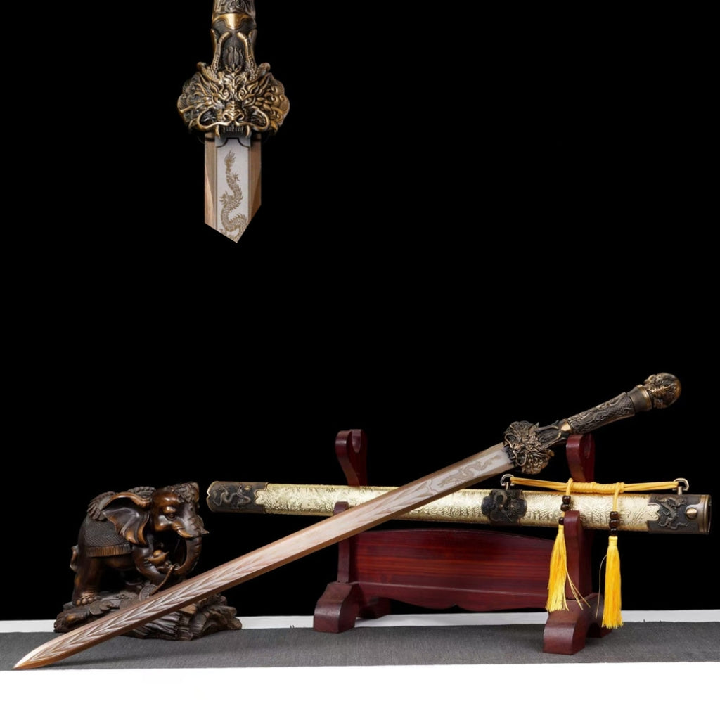 Long Style Integrated High Manganèse Steel Swords Tang Jian