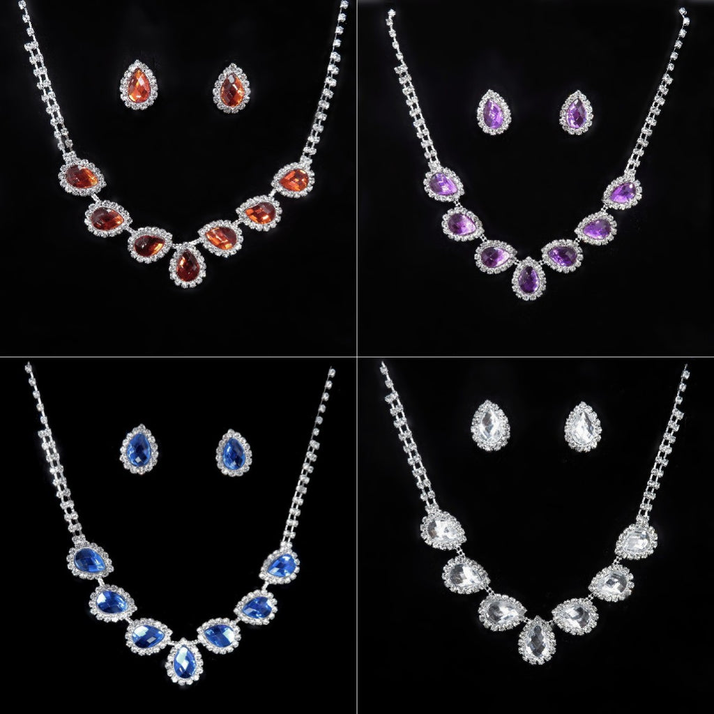 La Bijoux Mariée Couleur Boucles d'oreilles Diamant Collier ensemble de collier de mode peut être personnalisé