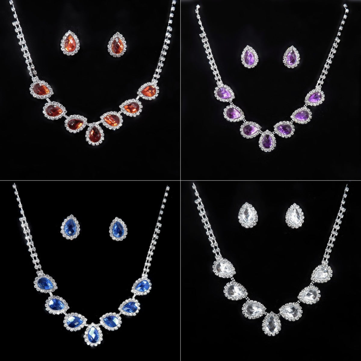 La Bijoux Mariée Couleur Boucles d'oreilles Diamant Collier ensemble de collier de mode peut être personnalisé