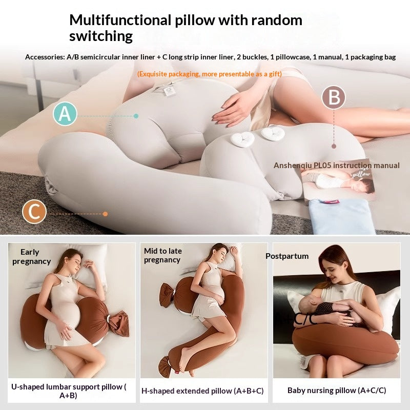 Oreiller de grossesse pour support du dos Oreiller de corps en forme de U Belly pour confortable