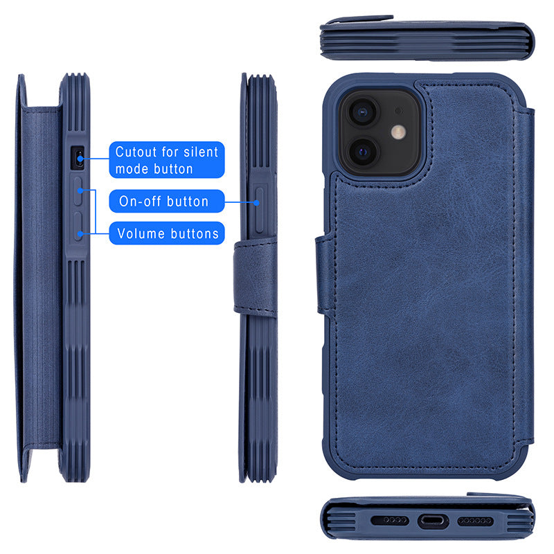 Boîtier de téléphone magnétique Flip carte Holster téléphone