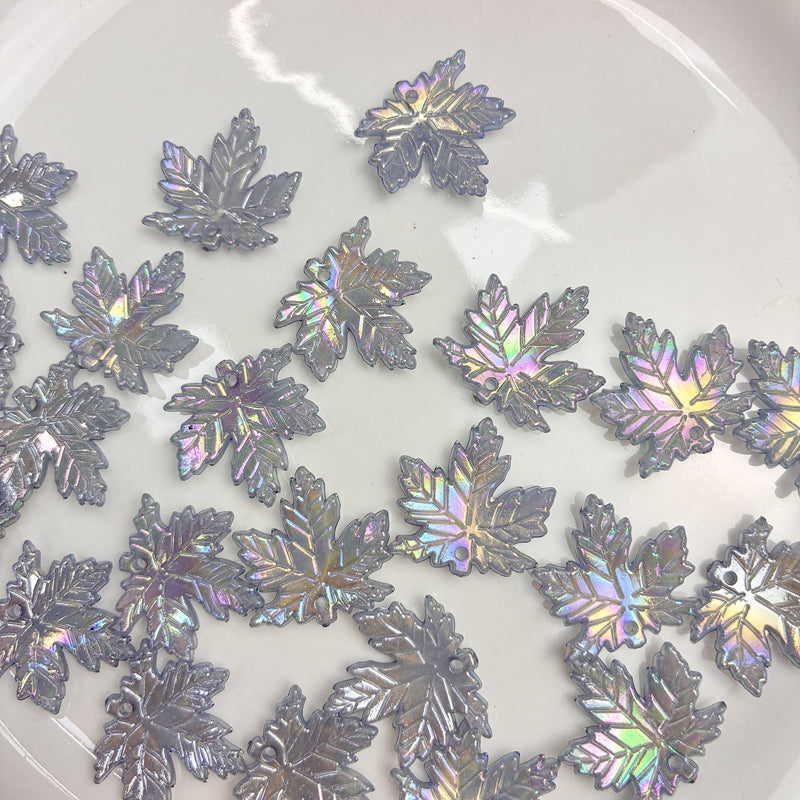 Charms de feuille d'érable en acrylique plaqué AB