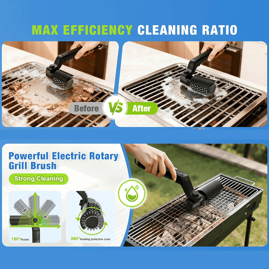 Brosse à grille rotative électrique professionnelle à haute vitesse à 3 vitesses