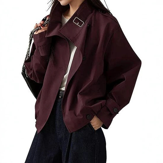 Manteau de tranchée rétro mode pour femmes
