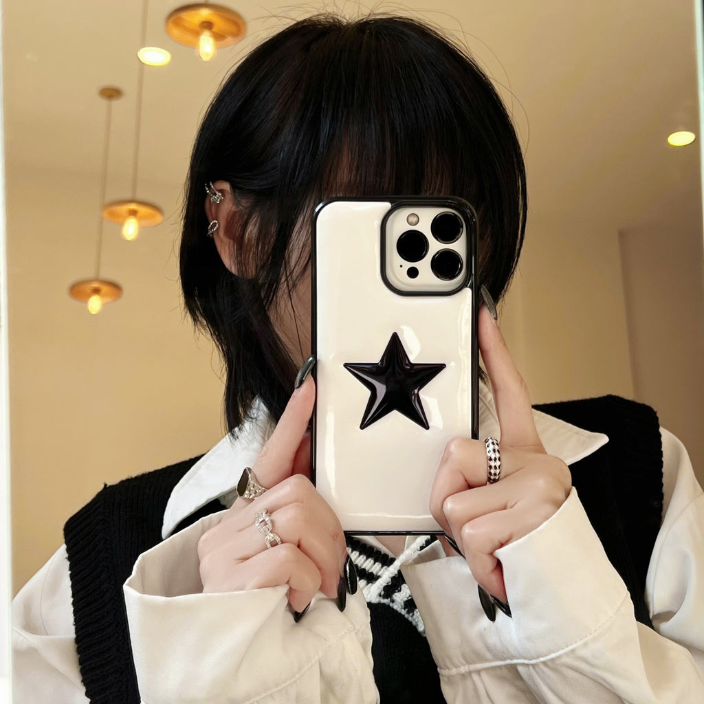 Coque de téléphone de marque européenne et américaine de mode Veste de descente tridimensionnelle Imitation Lea