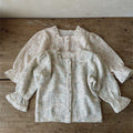 Automne Filles Col carré Veste Cardigan
