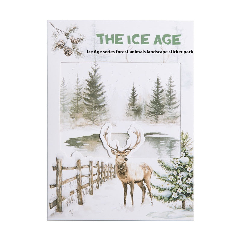 Belle journée d'hiver animal paysager PET Sticker Bag
