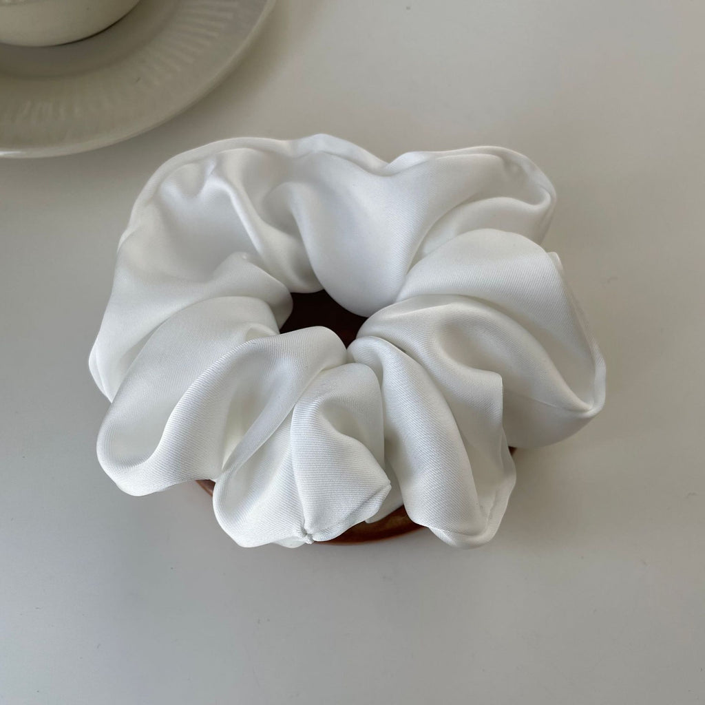 Crème Texture Silky Satin French Black Large Intestine Hair Ring