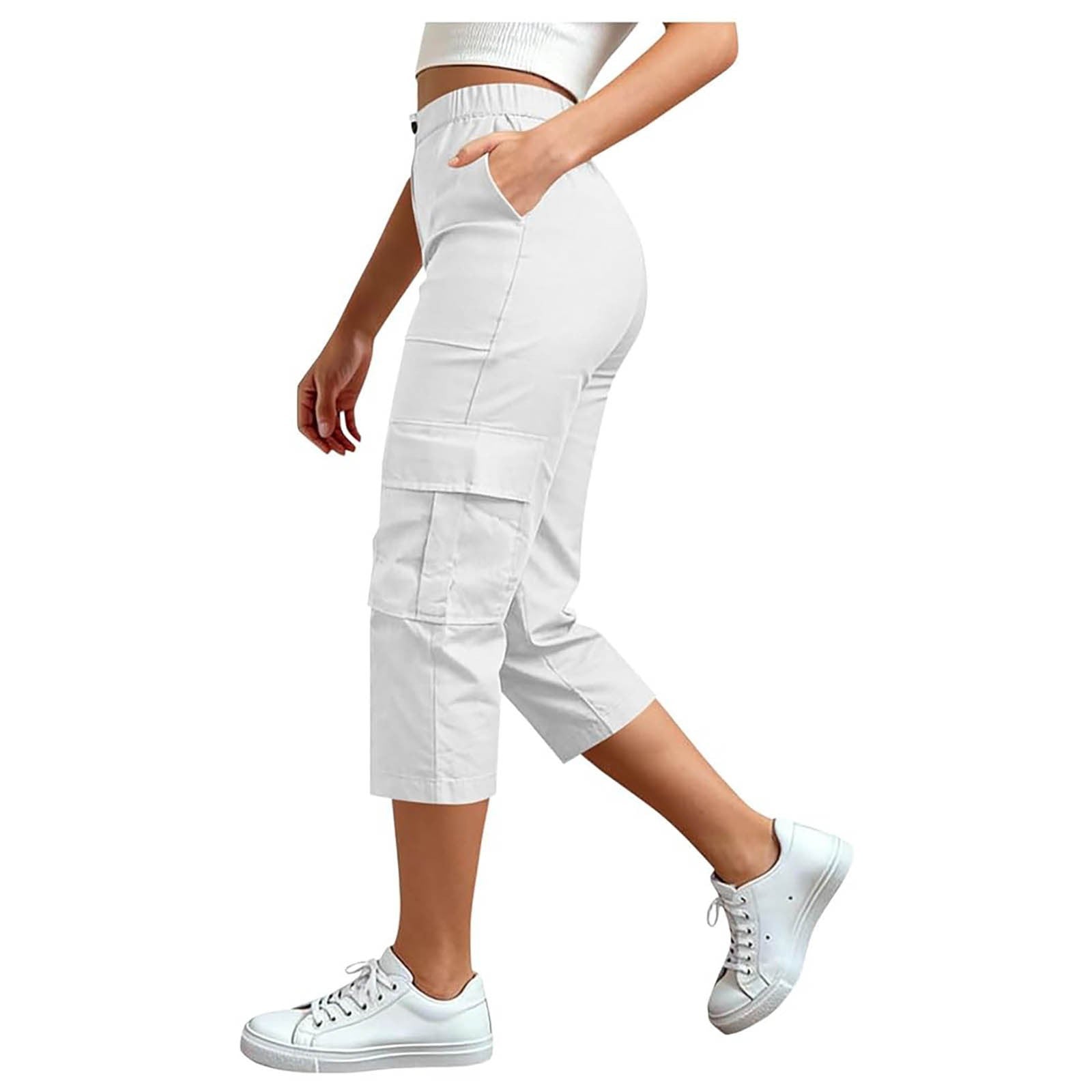 Pantalon de Capri pour les voyages occasionnel à haute hauteur, en forme de fret droit
