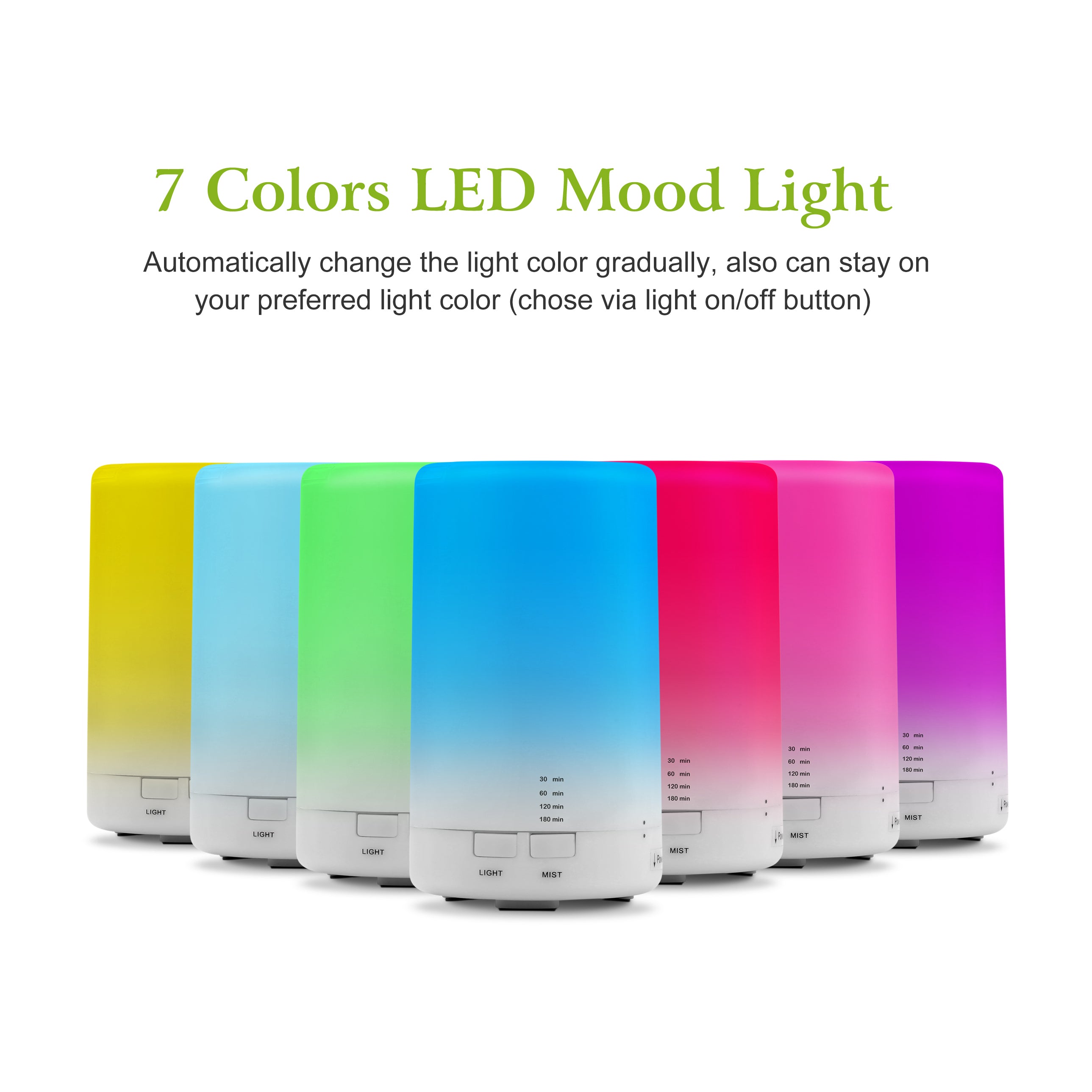 1Pc Mini Cool Mist Humidificateur Ultrasonic Aroma Essential Oil Diffuseur avec 7 couleurs LED Lig